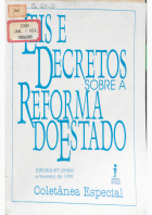 Leis e decretos sobre a reforma do Estado