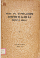 Anais do Departamento Estadual de Saúde do Espírito Santo